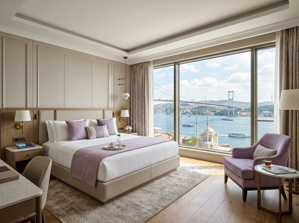 Boğaz manzaralı otel odası